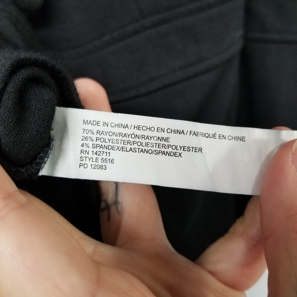 ELOQUII Ponte Knit Peplum Top Pearl Button Details - Picture 8 of 8